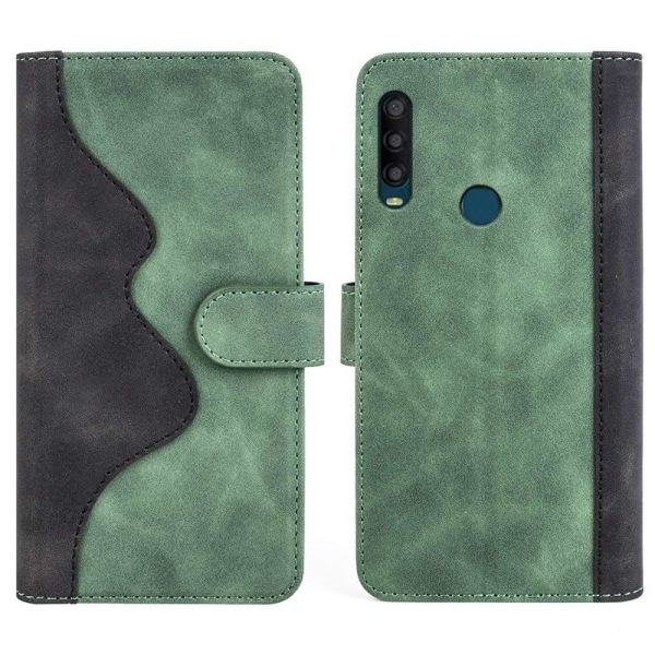 Two-color Leather Läppäkotelo For Alcatel 1se (2020) - Vihreä Green