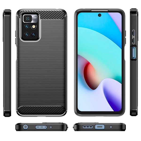 Carbon Flex Etui Xiaomi Redmi 10 Prime / Redmi 10 - Sort Black