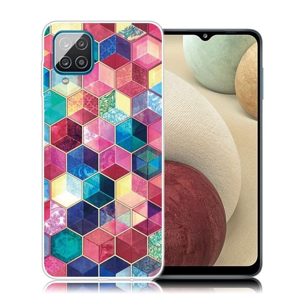 Deco Samsung Galaxy A12 5G skal - Vibrerande Sexhörning multifärg