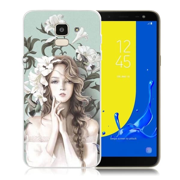 Samsung Galaxy J6 (2018) mobilskal silikon tryckmönster - Vacker tjej multifärg