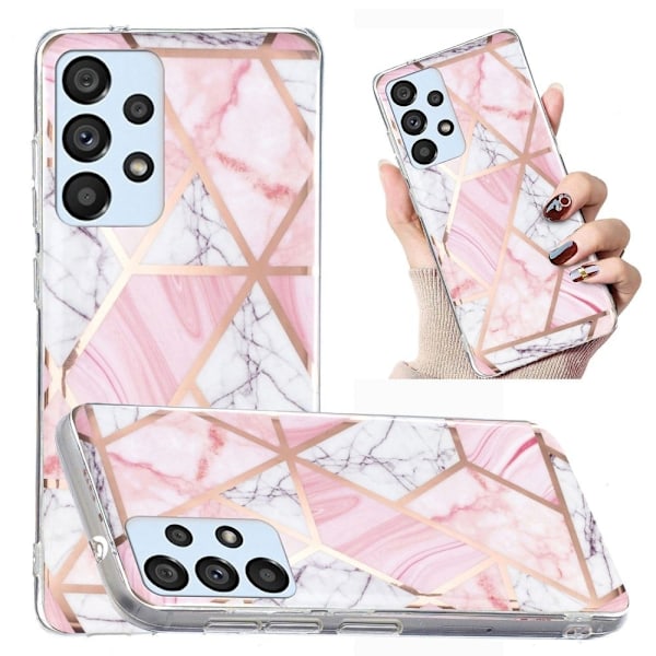 Marmormotiv Samsung Galaxy A33 5G skal - Vitt Grus / Rosa Marmor Rosa