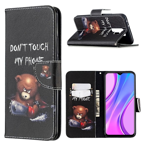 Wonderland Xiaomi Redmi 9 Flip etui - Bjørn Black