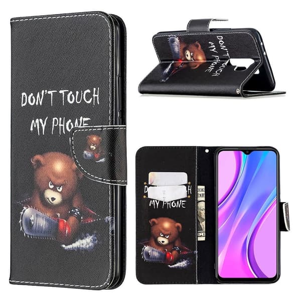 Wonderland Xiaomi Redmi 9 Flippetui - Bjørn Black