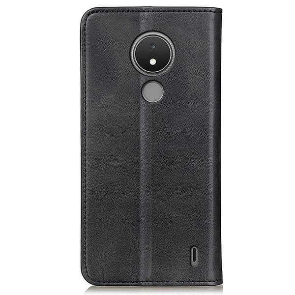 Äkta läder Nokia C21 fodral - Svart Svart