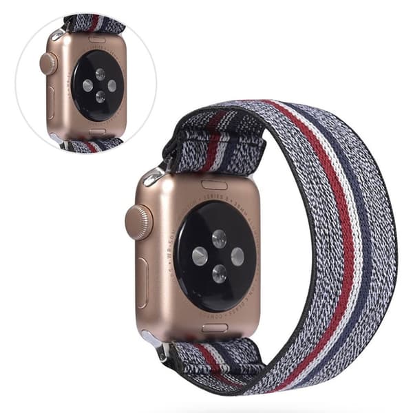 Apple Watch Series 5 / 4 40 mm nylon-urrem - Grå / Farverig Silver grey