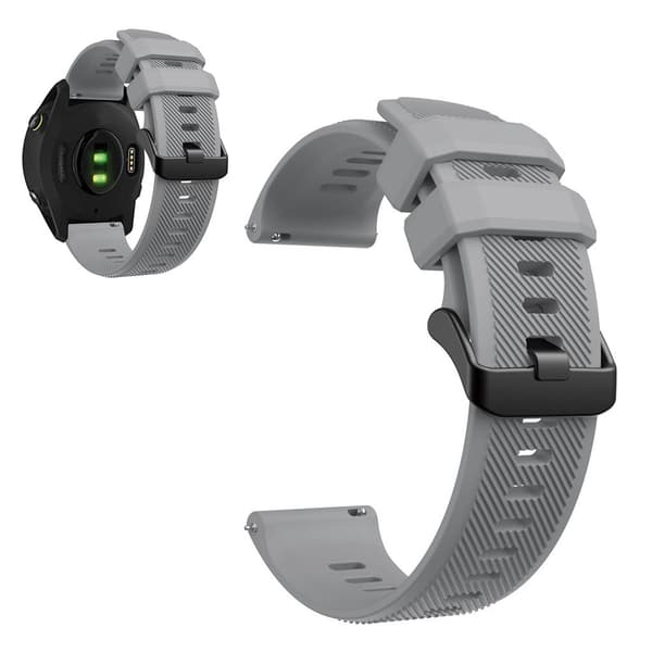 Garmin Forerunner 745 silicone watch band - Grey Silvergrå