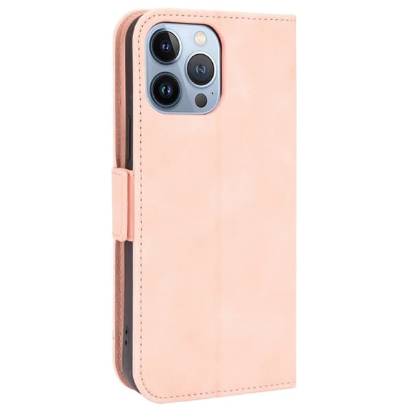 Moderne iPhone 14 Plus læderetui med pung - Pink Pink