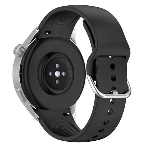 22 mm universal klockarmband i silikon med metallspänne - Svart Svart
