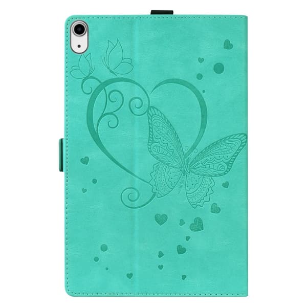iPad mini (2024) / mini (2021) Läderfodral Imprinted Butterfly Tablet Cover Stand Card Slot - Grön Grön