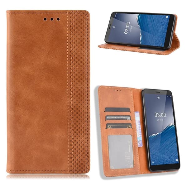 Bofink Vintage Nokia C3 Lær Etui - Brun Brown