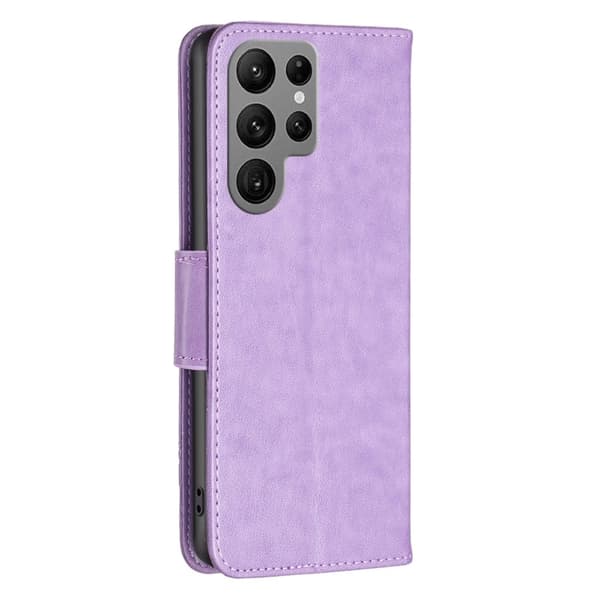 Butterfly Samsung Galaxy S23 Ultra Flippetui - Lilla Purple