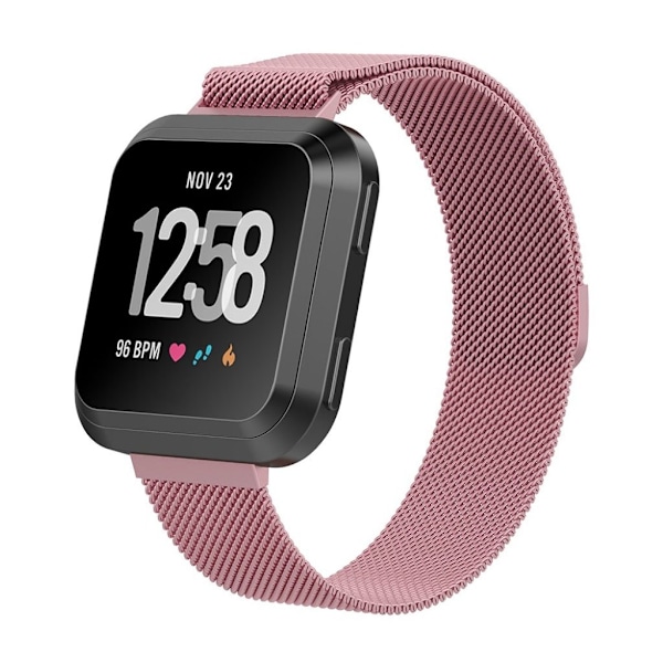 Fitbit Versa urlänk i rostfri stål meshlänk - Rosa och storlek S Rosa