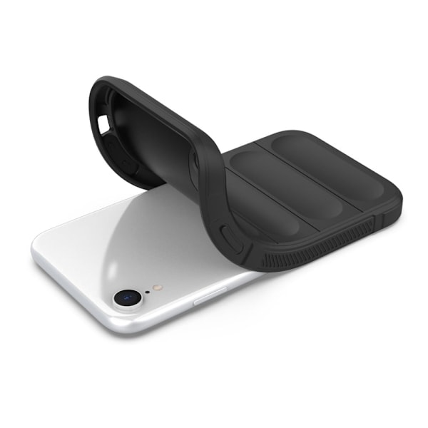 Deksel med mykt grep for iPhone Xr - Mørkegrå Silver grey
