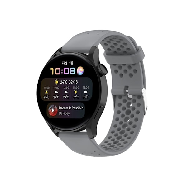 20mm silikoni pikavapautuva kellohihna Huawei-kelloon - Harmaa Silver grey