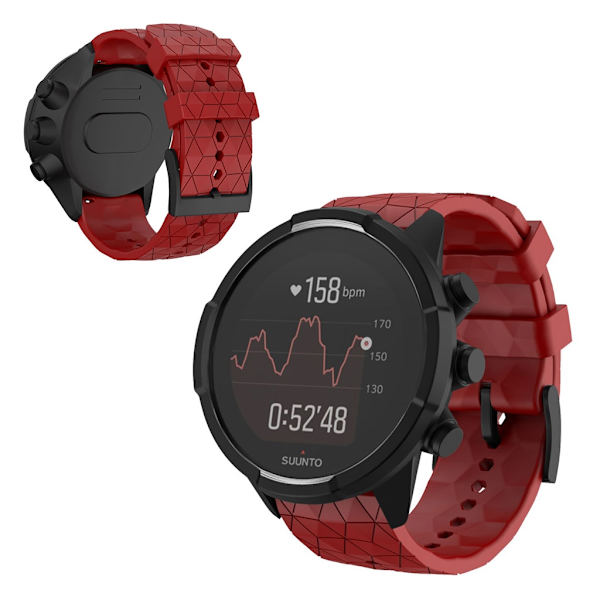Suunto 9 Baro holdbar silikone Urrem - Rød Red