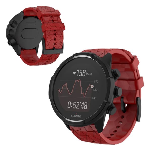 Suunto 9 Baro kestävä silikoninen kellonauha - Punainen Red