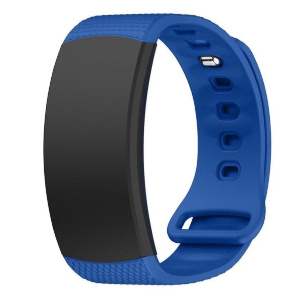 Samsung Gear Fit2 yksinkertainen silikoninen kellonauha - Laivastonsininen Koko: S Blue