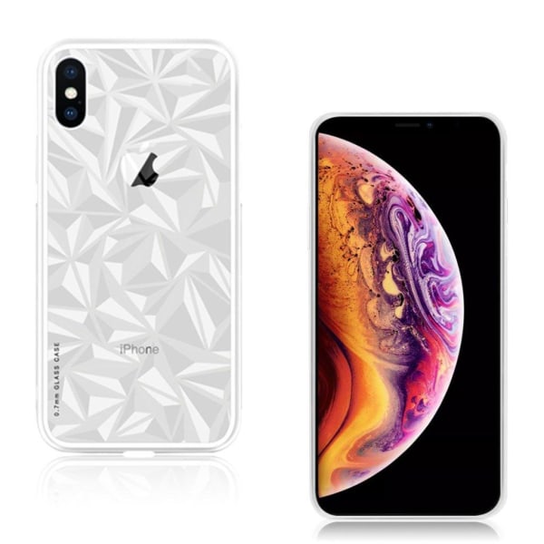 iPhone Xs Max NXE sarjan lasi ja muovi läpinäkyvä hybriidi suojakuori - Valkoinen White