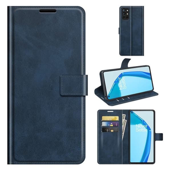 Lompakko Nahkakotelo For OnePlus 9R - Sininen Blue