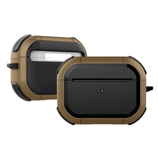AirPods Pro 2 armor style case with ring - Black / Dark Brown Brun