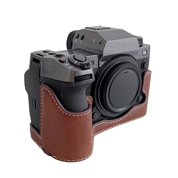Fujifilm X-H2:n puolikkaan rungon nahkasuojus - Kahvi Brown