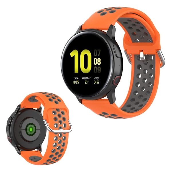 Samsung Galaxy Watch Active / Active 2 - 40mm / 44mm tofarvet Urrem - Orange / Grå Orange