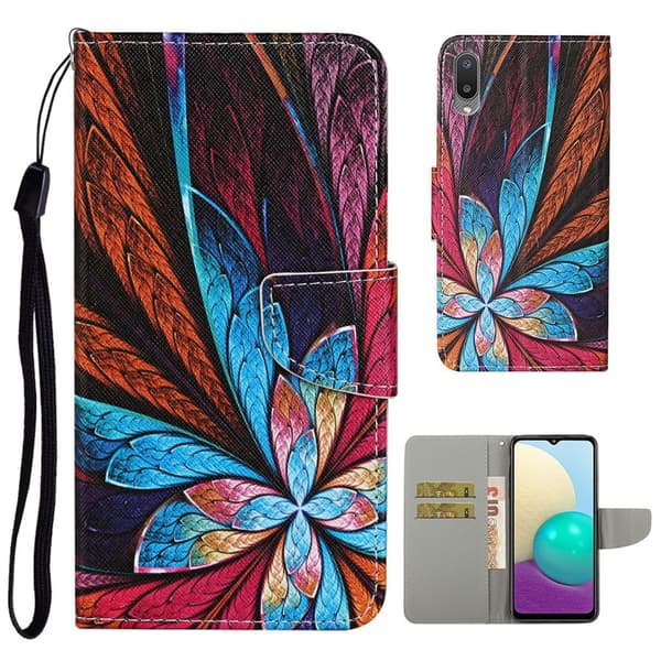 Wonderland Samsung Galaxy M02 / A02 Flip Etui - Farverig Mønster Multicolor