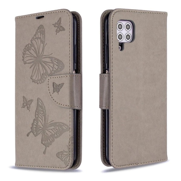 Butterfly läder Huawei P40 Lite / Huawei Nova 6 SE fodral - Silver/Grå Silvergrå