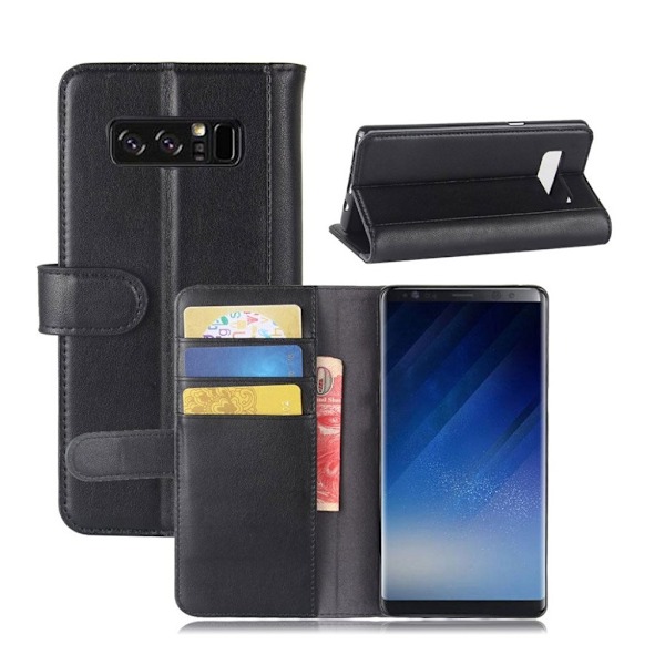 Samsung Galaxy Note 8 tyylikäs nahkakotelo - Musta Black