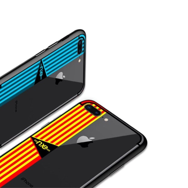 NXE iPhone 7 Plus,8 Plus Skal med ett stripes motiv - Gul Gul