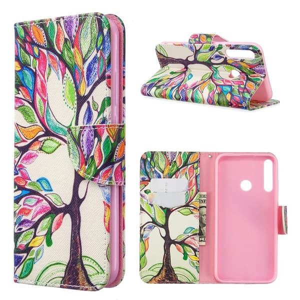 Wonderland Huawei P40 Lite E Etui - Farvet Træ Multicolor