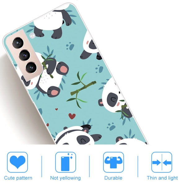 Deco Samsung Galaxy S22 Plus Etui - Panda og Bambus Multicolor