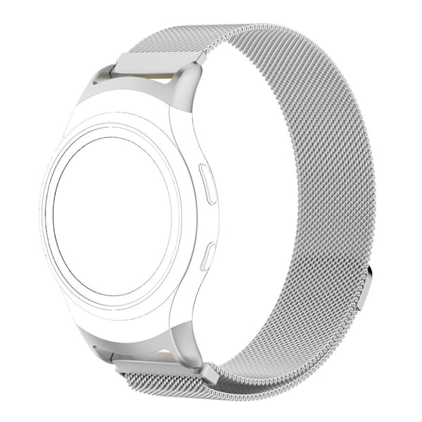 Samsung Gear Fit2 Magnetisk milanese sports urrem - sølv Silver grey