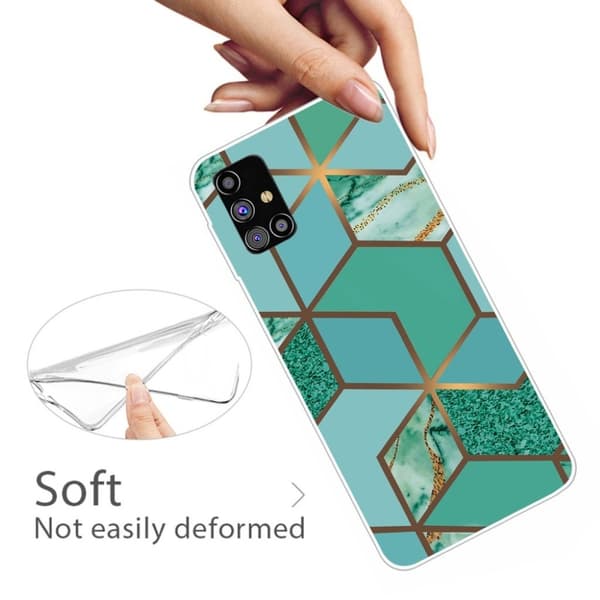 Marble Samsung Galaxy M51 Etui - Teal Klinkekule Tile Green