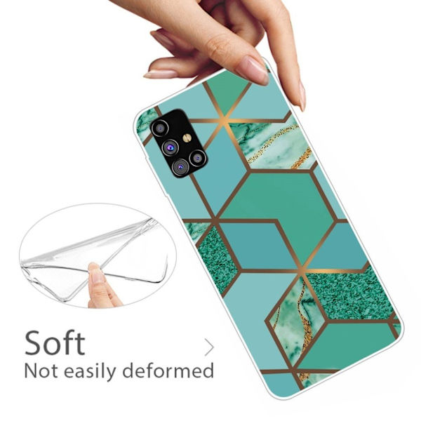 marmor Samsung Galaxy M51 etui - Teal marmor Tile Green