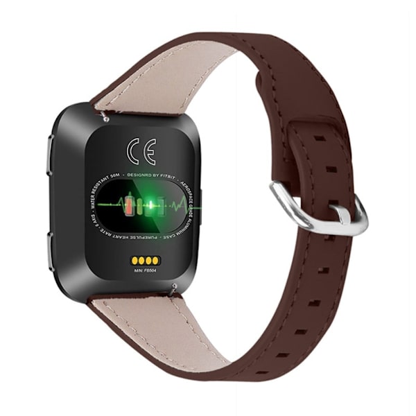 Fitbit Versa 2 / Lite urrem i ægte okselæder - Kaffe Brown
