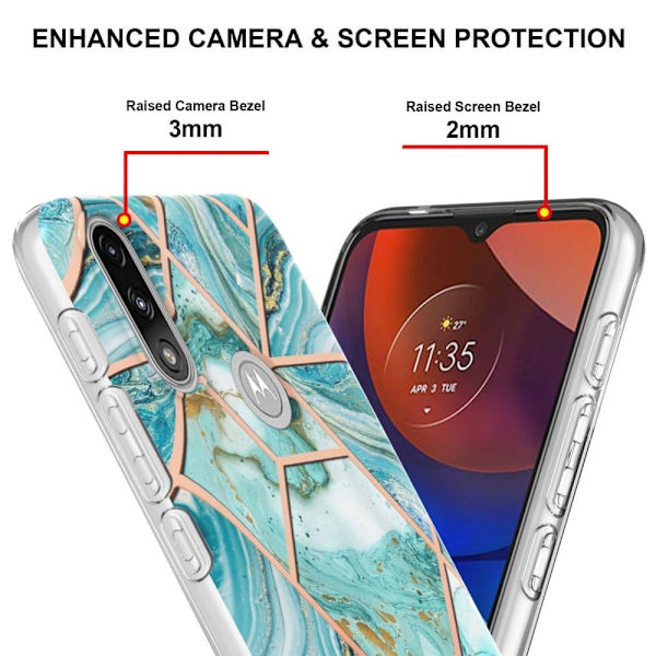 Marble Motorola Moto E7i Power / E7 Power Etui - Blå Blue