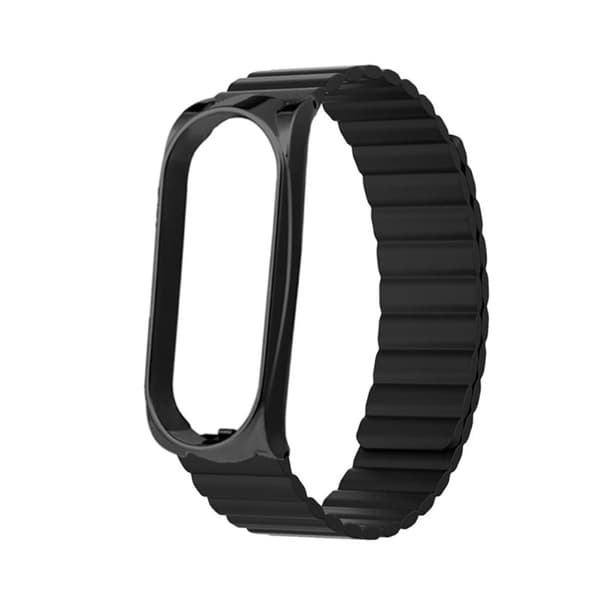 Xiaomi Mi Smart Band 6 / 5 silikoneurrem med integreret cover - Sort Black