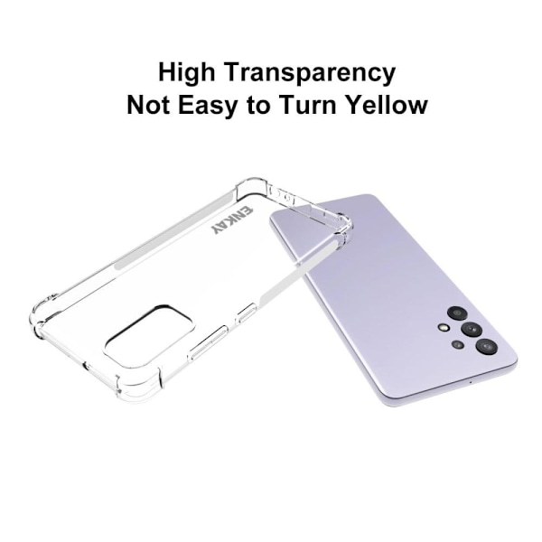 ENKAY genomskinligt droppsäkert fodral för Samsung Galaxy A32 Transparent