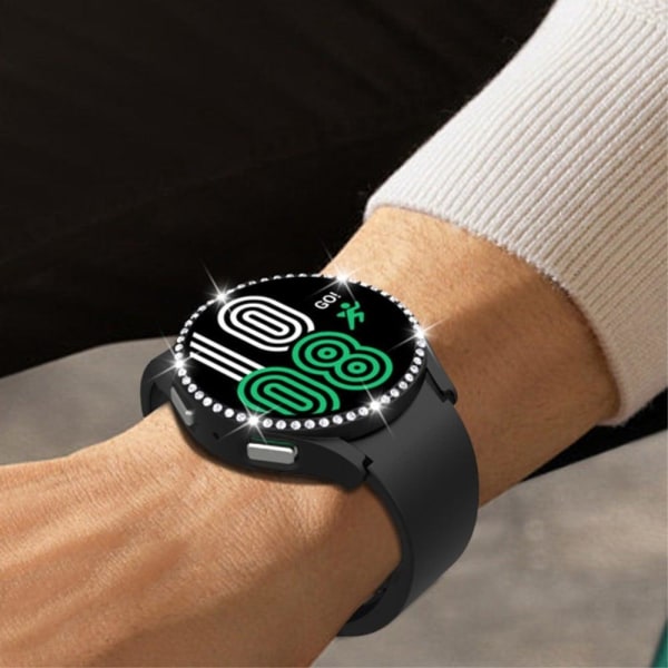 Samsung Galaxy Watch 5 (44mm) strassikoristeinen suojus karkaistulla lasilla - Ruusukulta Pink