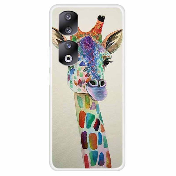 Imagine Honor 90 Pro cover - Farverig Giraf Multicolor