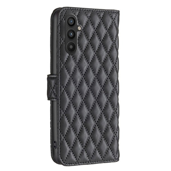 Rhombus mat Samsung Galaxy A34 5G flip etui - Sort Black