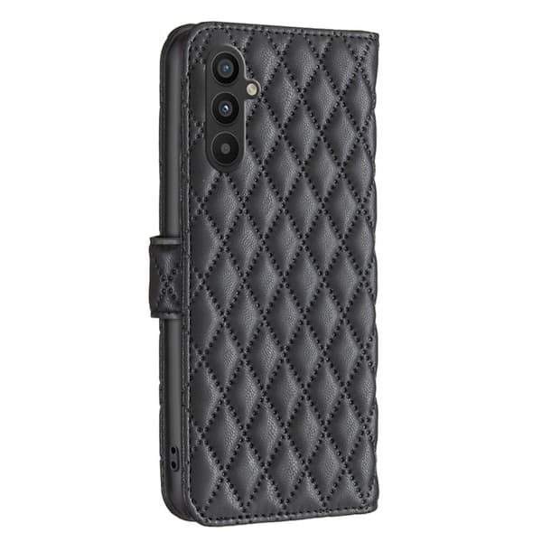 Rombemønster, matt flip-deksel for Samsung Galaxy A34 5G - Svart Black