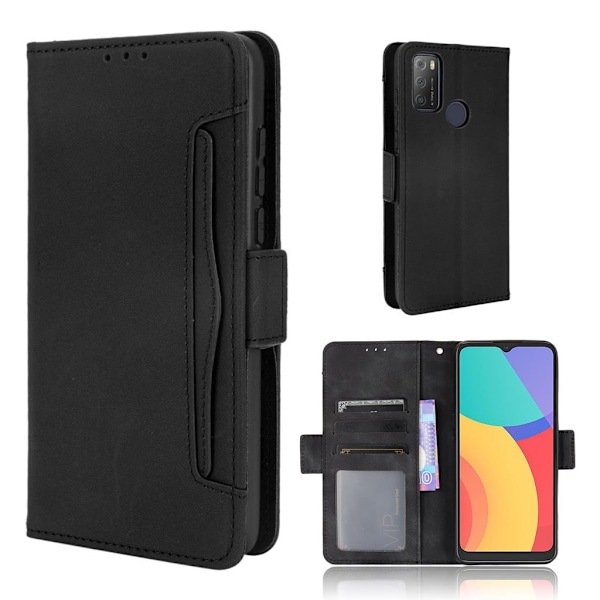 Modern-styled Læder Pung Etui til Alcatel 3l (2021) / 1s (2021) - Sort Black