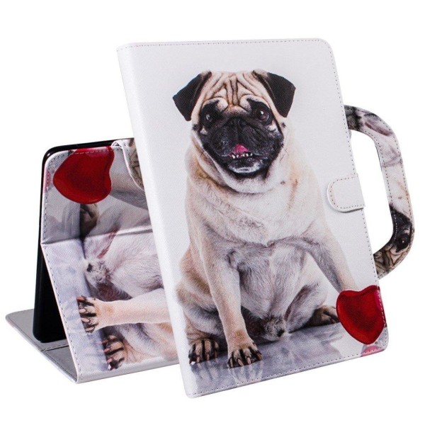 Lenovo Tab M10 FHD Plus hand- held patterned leather case  - Dog White