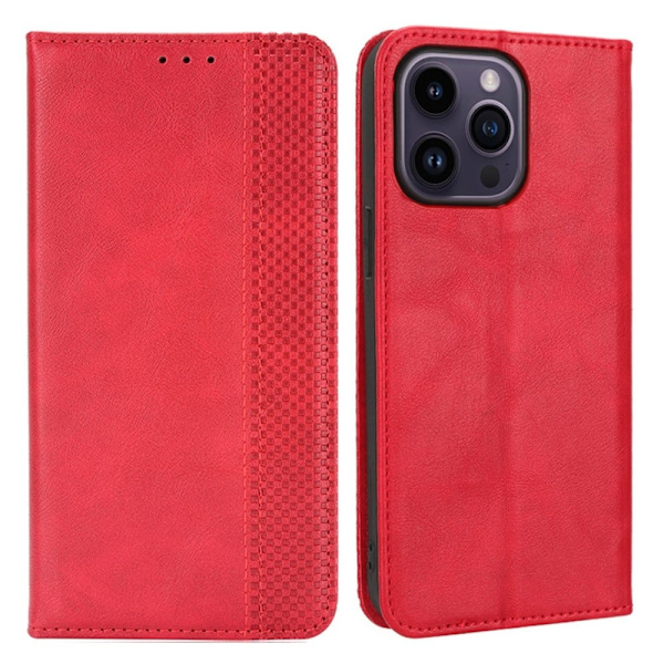 Bofink Vintage iPhone 15 Pro Max Læretui - Rød Red