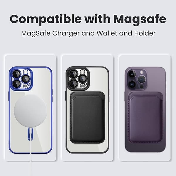 iPhone 14 Pro-deksel med MagSafe-kompatibilitet og kortpose - Svart Black