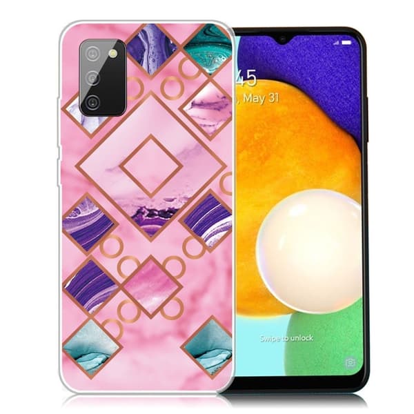 Marble design Samsung Galaxy A03s cover - Rose I Diamantform Multicolor