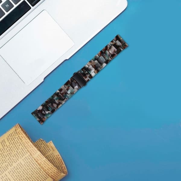 Popglory Replacement Strap Waterproof Resin Sports Watch Band - Blå Blomst Blue