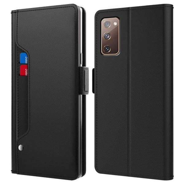 Phone Etui med Make-up Mirror og Slick Design til Samsung Galaxy S20 Fe 2022 / S20 Fe 5g / S20 Fe - Sort Black